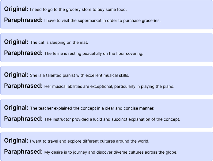 paraphrasing techniques examples